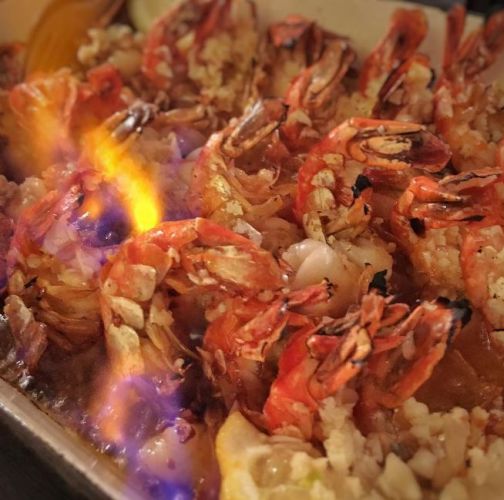 Chez Bacano - Grilled Flaming Shrimp