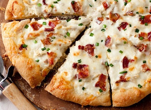 46. Chicken Alfredo pizza