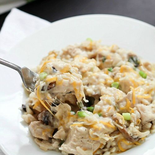 Skinny chicken rice casserole