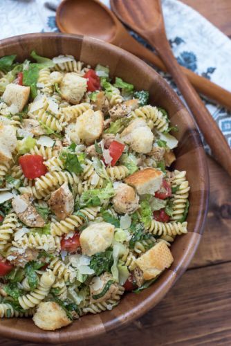 Chicken Caesar pasta salad