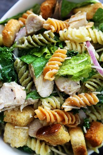 Chicken Caesar pasta salad