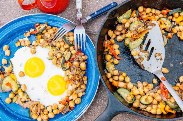 Chickpea Breakfast Skillet with Summer Veggies