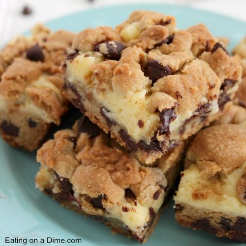 Chocolate chip cookie cheesecake bars