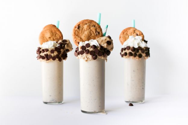 Edible chocolate chip cookie dough milkshake