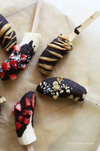 CHOCOLATE COVERED FROZEN BANANAS