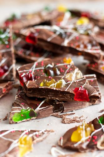 Chocolate Covered Gummy Bear Bark