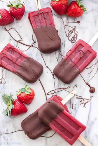 Chocolate Dipped Strawberry Red Wine Popsicles