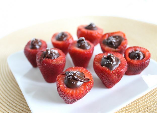 Chocolate-stuffed strawberries