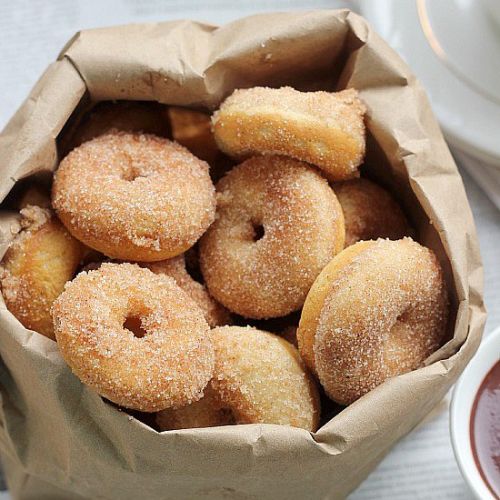 Baked cinnamon sugar mini donuts