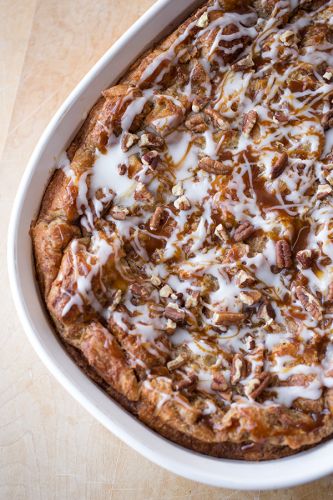 Cinnamon roll breakfast soufflé