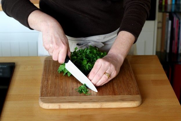 Chop the cilantro