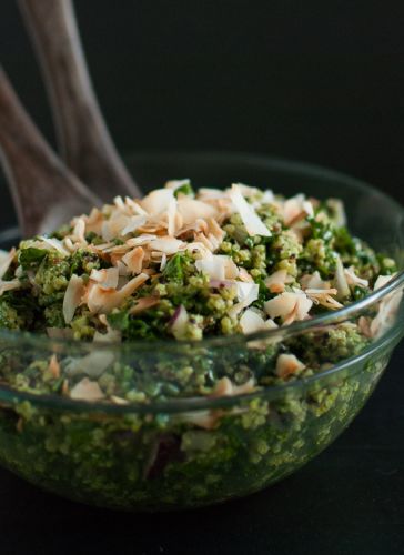 Coconut Quinoa and Kale with Tropical Pesto