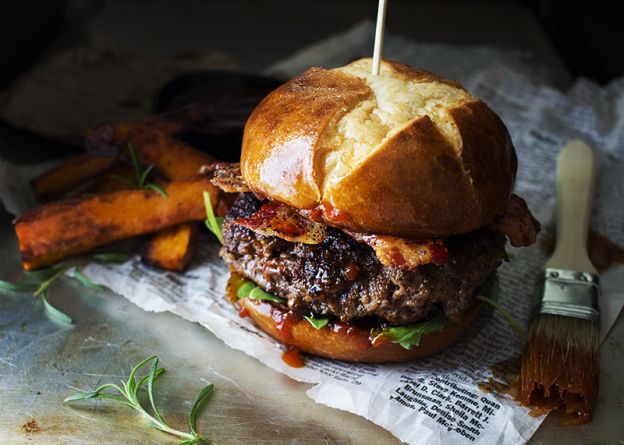 Coffee Rubbed Burgers with Dr Pepper BBQ Sauce