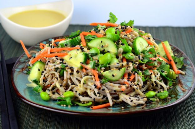 Cold Soba Noodles With White Miso Dressing