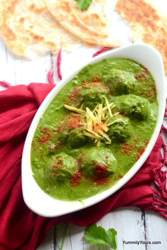 Corn Koftas in Spinach Sauce