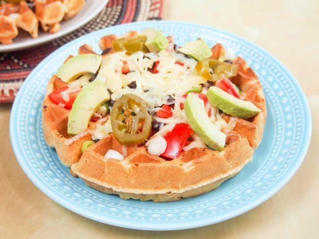 Corn Waffles Nacho Style