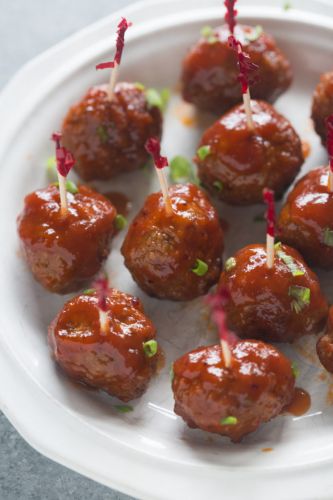 Crockpot Cranberry BBQ Meatballs