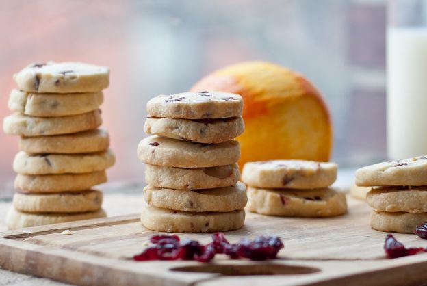 Cranberry Orange Shortbread Cookies