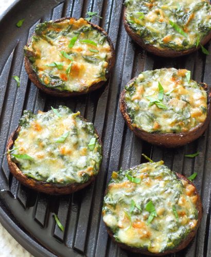 Creamy spinach stuffed mushrooms