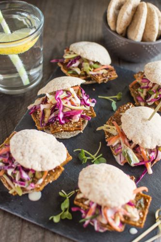 Crispy tofu pita sliders