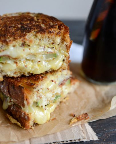 Crispy Zucchini Grilled Cheese with Dijon Horseradish Aioli