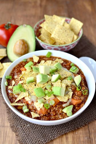 Crock Pot Sweet Potato and Quinoa Turkey Chili