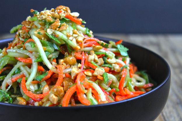 5 Minute Crunchy Asian Lime-Peanut Slaw