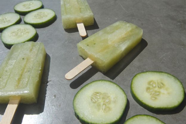 Cucumber Ginger Gin Popsicles