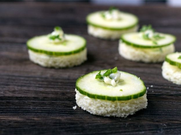 Cucumber & Chive Butter Tea Sandwich