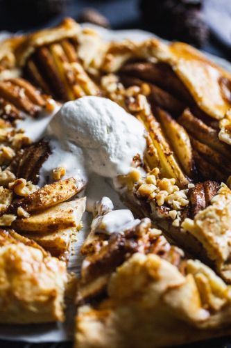 Spiced Pear Galette with Salted Maple Glaze