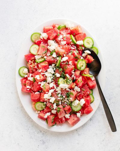 Watermelon Salad with Feta and Cucumber