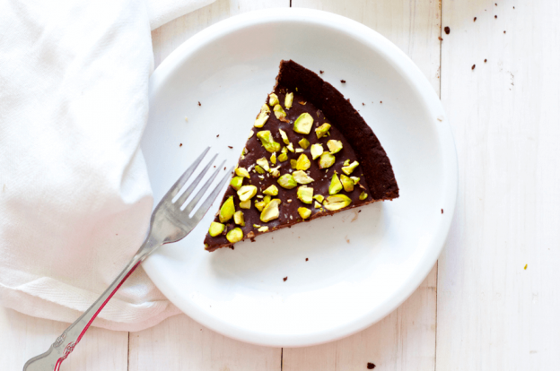 Salted Pistachio Chocolate Tart