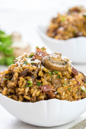 Easy Mushroom & Bacon Risotto