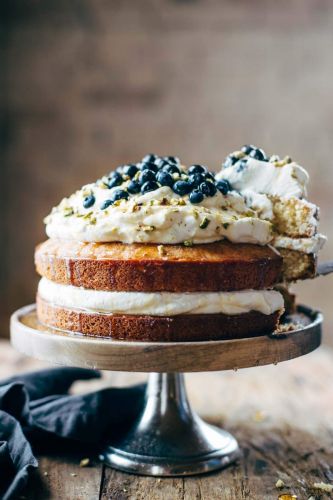 Blueberry Orange Brunch Cake with Agave and Pistachios