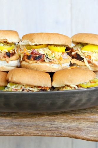 Grilled Pork Sliders with Greek Cole Slaw