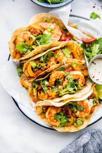 Crock Pot Fire Roasted Tomato Shrimp Tacos