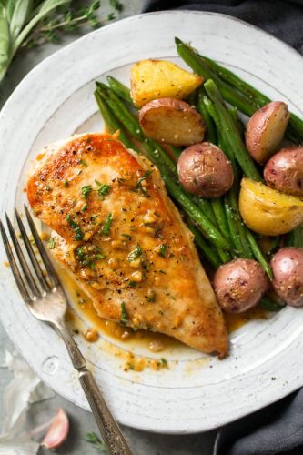 Skillet Chicken with Garlic Herb Butter Sauce