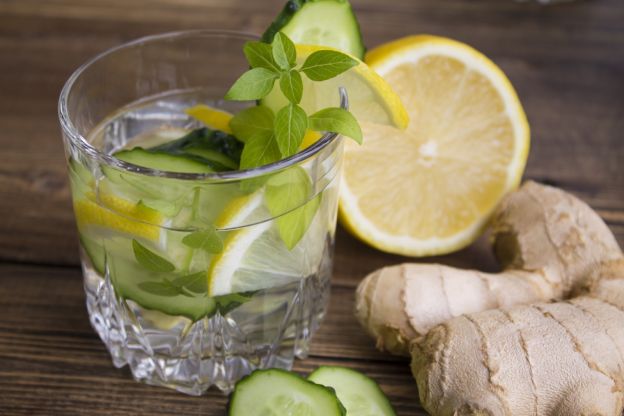 Water with Ginger and Cucumber