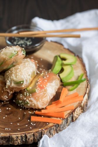 BBQ Chickpea Brown Rice Paper Spring Rolls