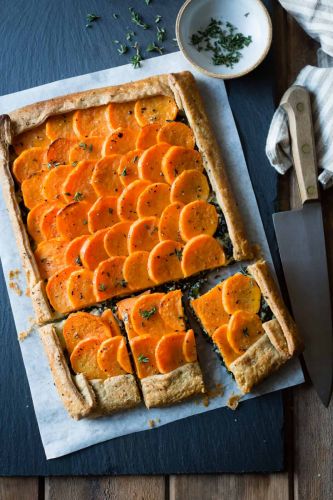 Cheesy Sweet Potato Kale Galette