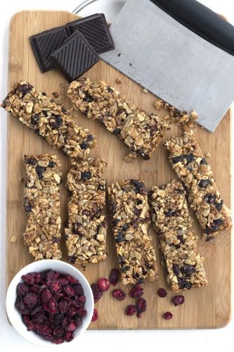 Low-Carb Cranberry Chocolate Chip Granola Bars