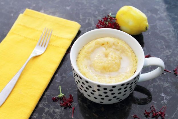 Easy Microwave Lemon Mug Cake with Lemon Glaze