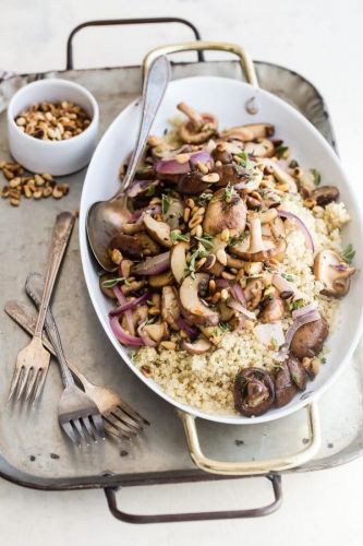 Mushrooms with Quinoa Herbs and Garlic