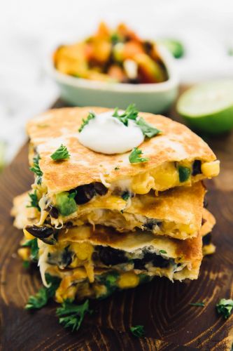 15-Minute Black Bean and Corn Quesadillas