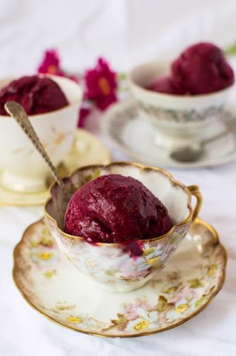 Damson and gin sorbet