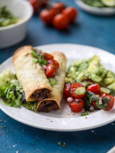 Black Bean Taquitos with Avocado Pico