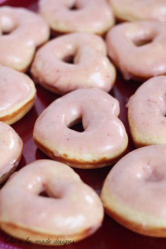 Strawberries and cream doughnuts