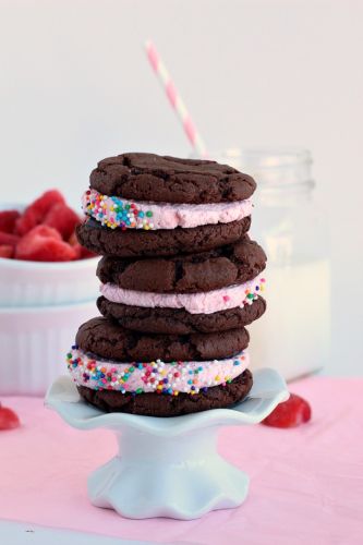 Double chocolate strawberry Oreos