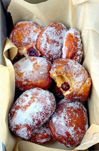 Bakery style peanut butter and jelly doughnuts