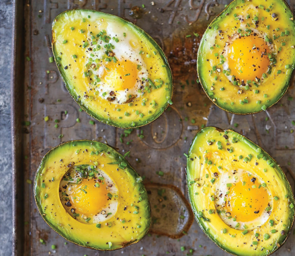 Baked eggs in avocado